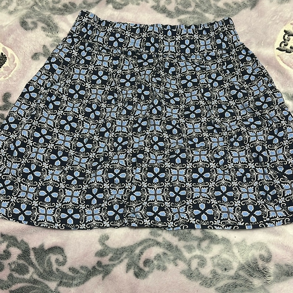 Loft Blue and White Skirt with Pocket